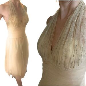 Badgley Mischka - Champagne colour - size 2 - dress